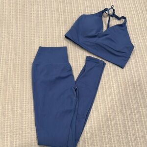 Alphalete Alphalux Wonder bra and leggings set in blue